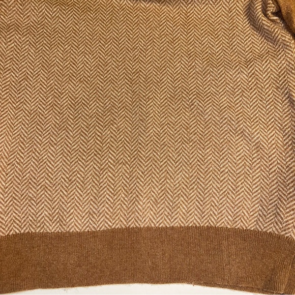 J. Crew Factory Herringbone Peter Pan Collar Sweater in Camel Brown Sz XS - Picture 5 of 12